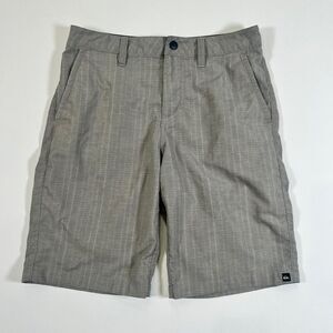 Quicksilver Boys Youth Kids Shorts Sz 26‎ Striped Gray Skate Skater